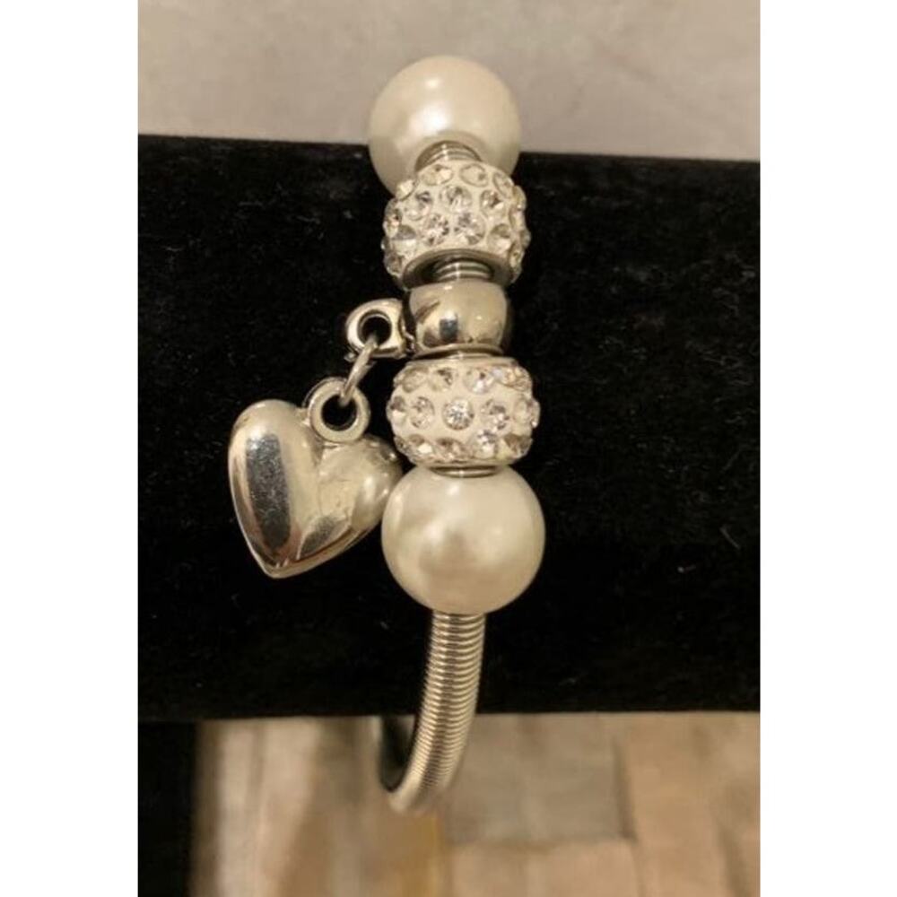 Silver Heart Charms Bracelet‎